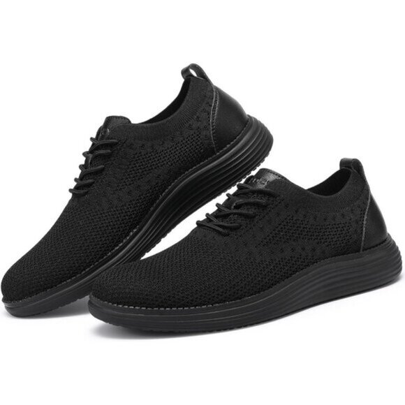 🆕VILOCY Men's All Black Casual Dress Oxfords Business Mesh Breathable Sneakers - Picture 9 of 10